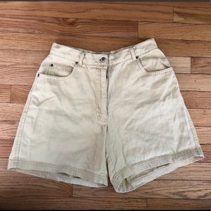 Vintage pastel yellow high waisted shorts